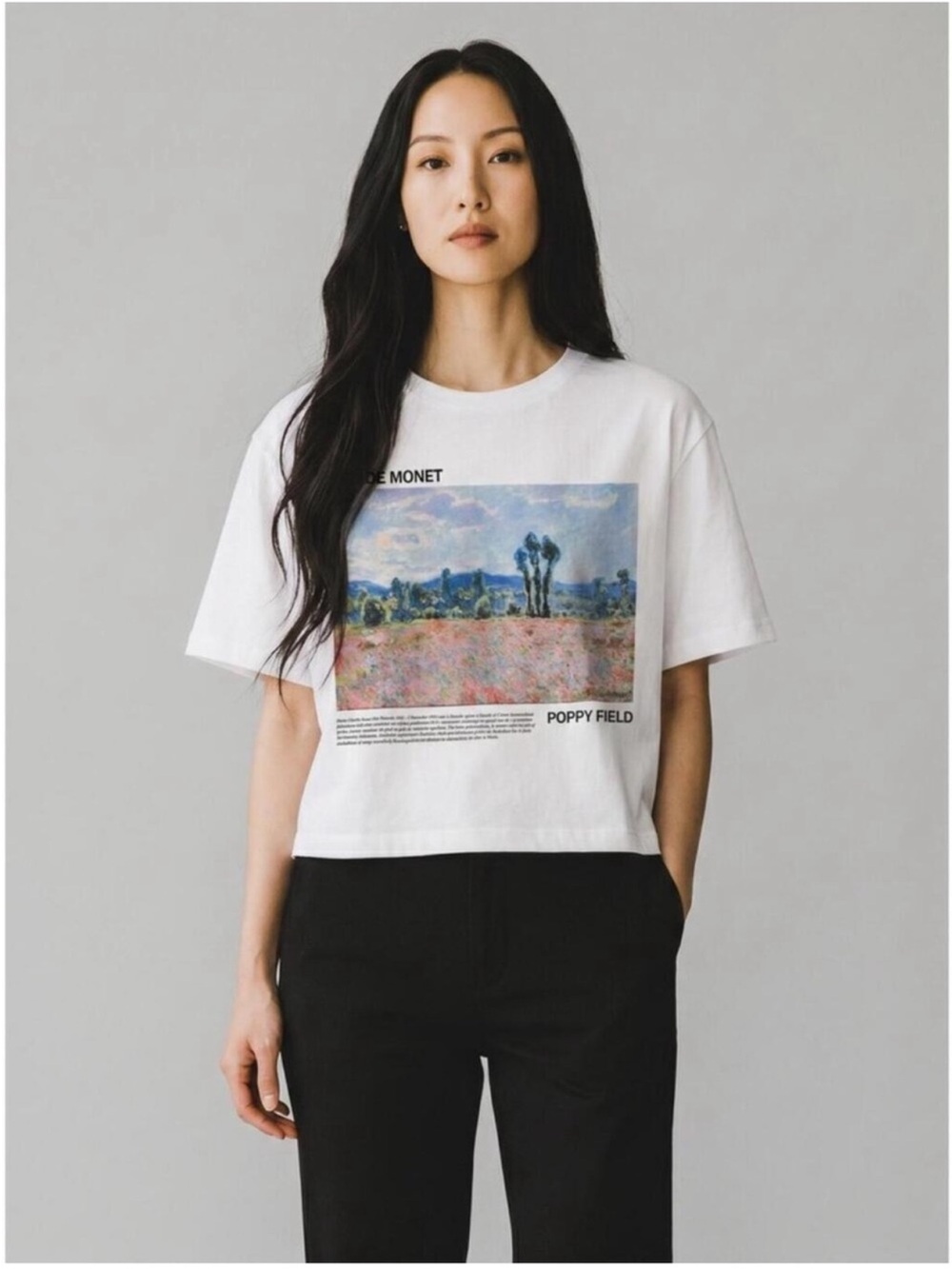 French Pastry Claude Monet 'Poppy Field' White Graphic T-Shirt